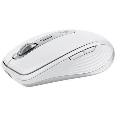 Een witte draadloze computermuis met scrollwiel en twee zijtoetsen, ideaal voor ergonomisch gebruik en efficiënte navigatie.