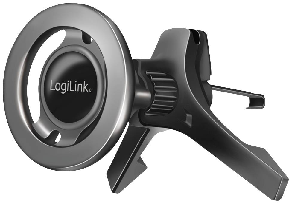 LogiLink Koptelefoonstandaard, zilver-zwart, van metaal en kunststof, modern design.