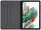 Open tablet met zwarte beschermhoes. Het scherm toont een abstract, meerkleurig kunstwerk met groene en rode tinten.