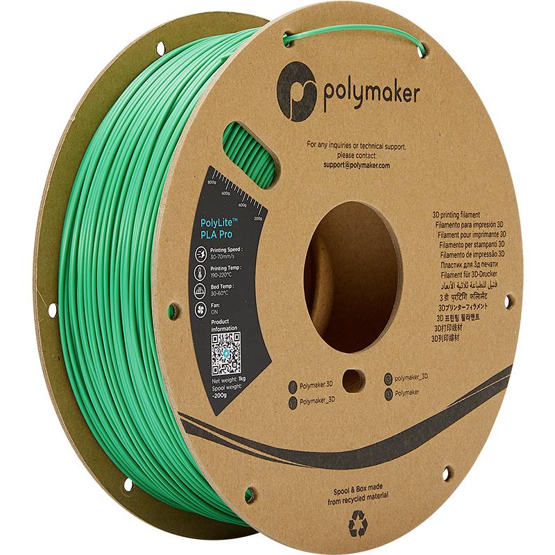 Polymaker PA07008 Filament PLA Pro hohe Steifigkeit schlagfest 1.75 mm 1000 g Grün PolyLite (PA07008)