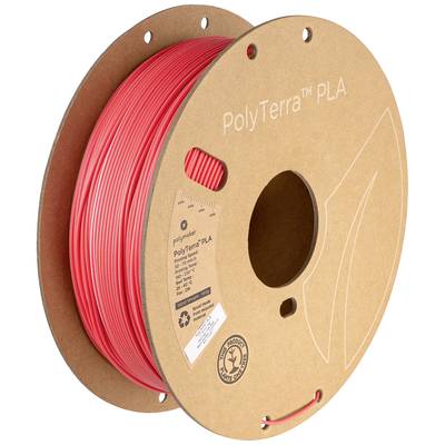 Rol van rood PolyTerra PLA-filament voor 3D-printen op kartonnen spoel.