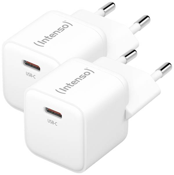 Intenso W30C GaN USB-oplader 30 W 1x USB-C  Wit Binnen GaN, USB Power Delivery (USB-PD)