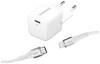 Intenso W30C GaN + C315L USB-oplader 30 W 1x USB-C, 1x Apple Lightning Wit Binnen GaN, USB Power Delivery (USB-PD)