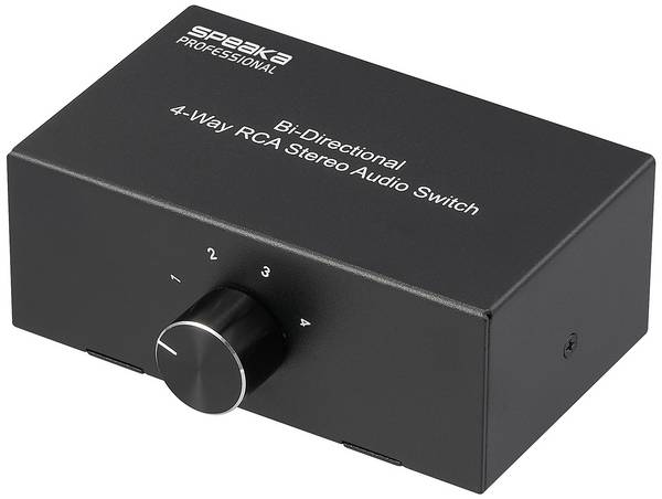 SpeaKa Professional SP-AS-500 Cinch-audio-switch 4 poorten Met metalen behuizing