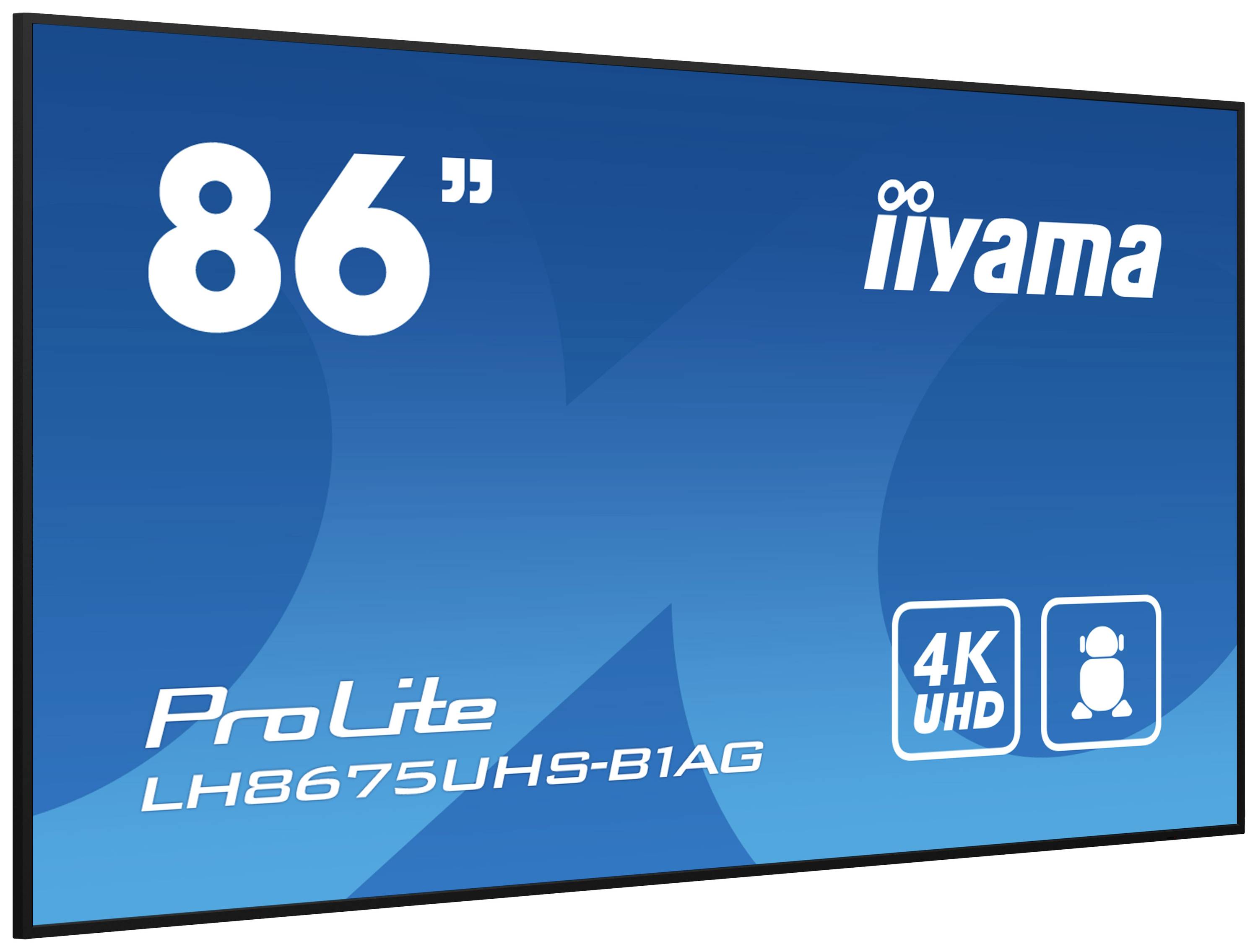 86 inch Iiyama ProLite scherm met 4K UHD resolutie.
