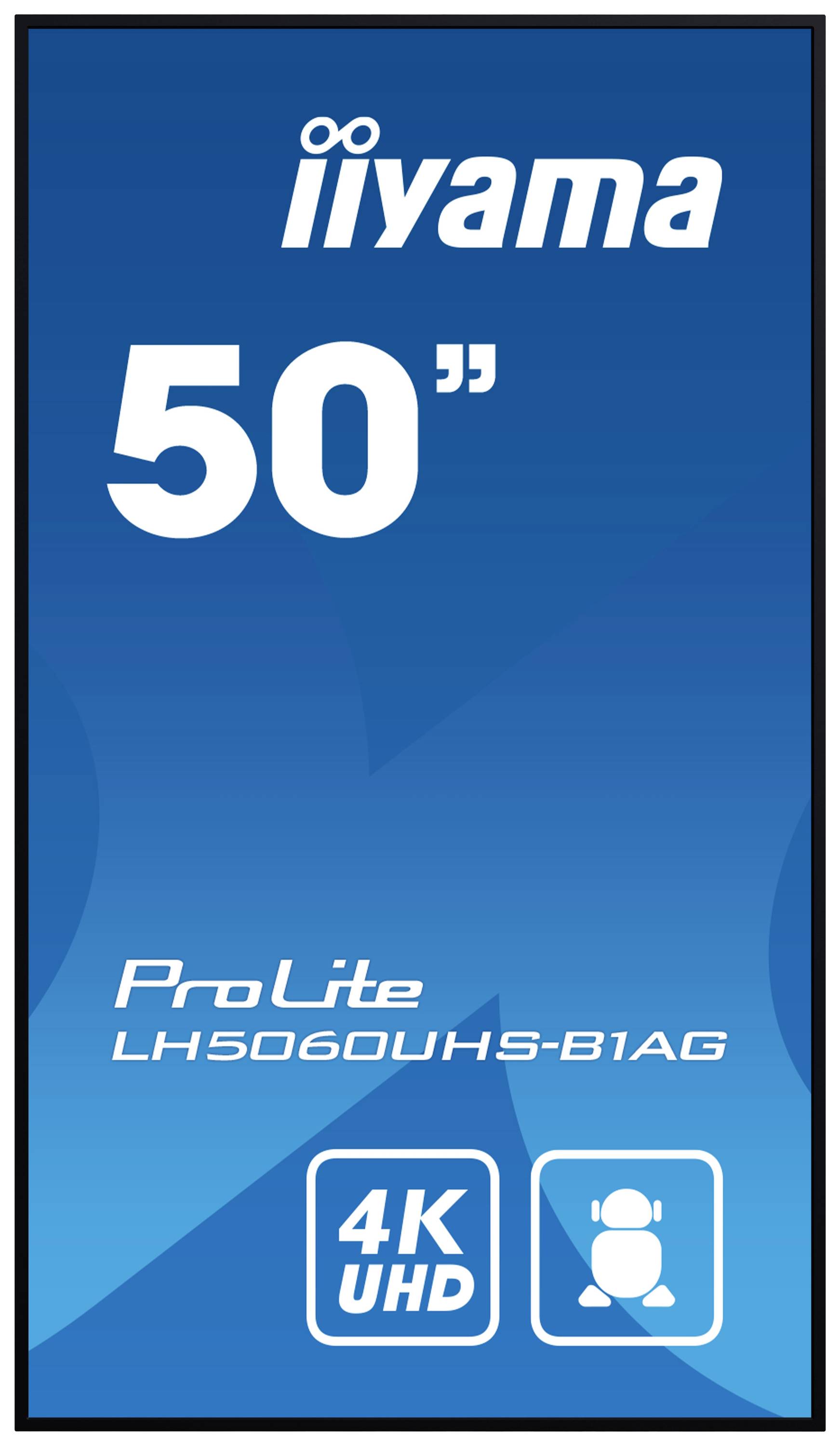 'iiyama-monitor: 50 inch, model ProLite LH5060UHS-B1AG, 4K UHD-resolutie.'
