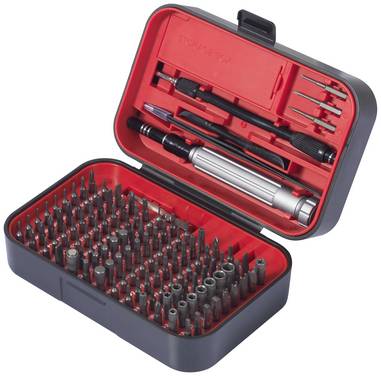 TOOLCRAFT TO-9407052 Bitset 150-delig Kruiskop Phillips, Kruiskop Pozidriv, Dop (zeskant), Zeskant, Tri-Wing, T-profiel, Spanner, Triangle, Pentalobe