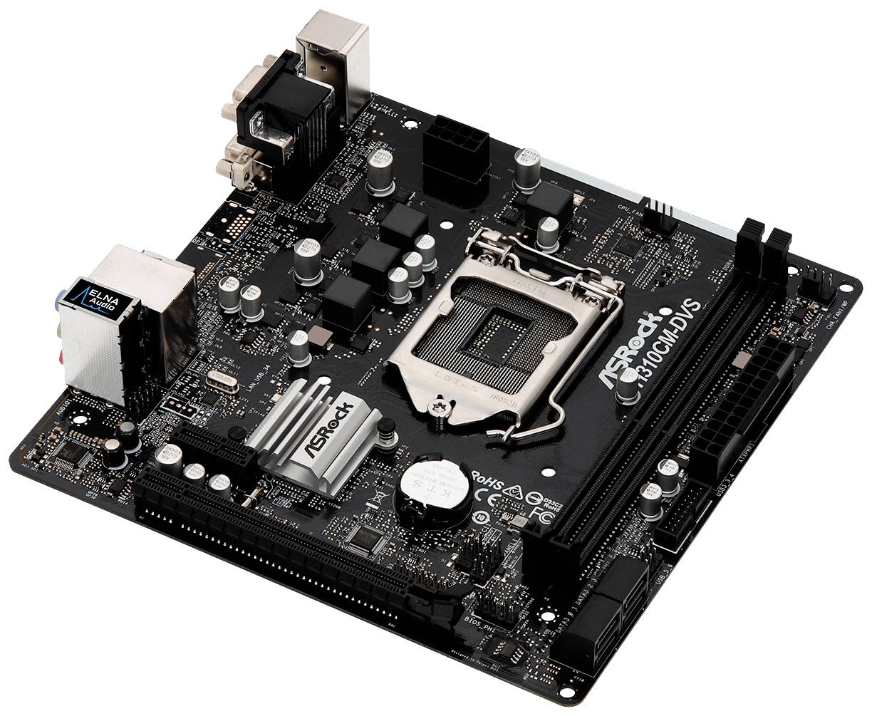 ASRock H310CM-DVS Moederbord Socket Intel LGA 1151 Vormfactor Micro-ATX Moederbord chipset Intel® H310-2