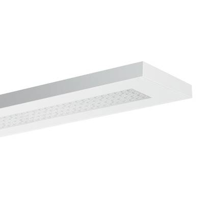 Rechthoekige, witte LED-plafondlamp met modern design, met een opstelling van LED's aan de onderzijde voor een gelijkmatige verlichting.