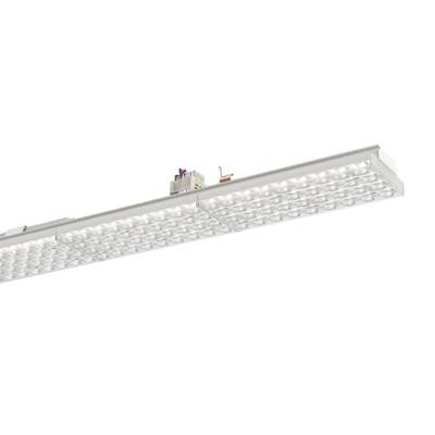 LED-lamp met rechthoekig ontwerp en transparante afdekking van glas voor een gelijkmatige lichtverspreiding, geschikt voor kantoor- of industriële omgevingen.