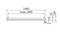Diagram van een langwerpige armatuur met afmetingen: lengte 1490 mm, maximale lengte 1390 mm; hoogte 72 mm; breedte 36 mm.