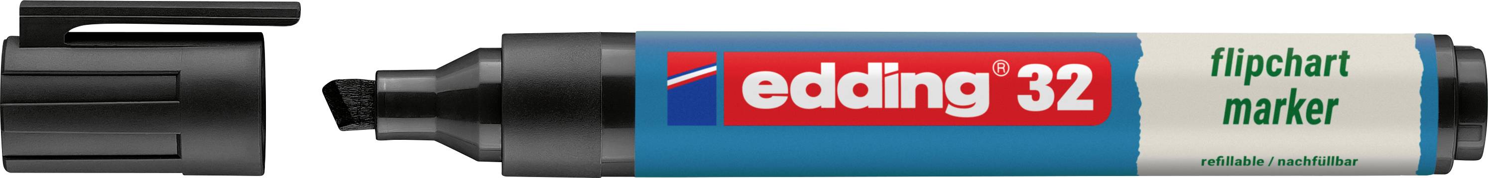 Edding 4-32001 Flipchartmarker 32 EcoLine Beitelpunt 1 - 5 mm Zwart 1 stuk(s)