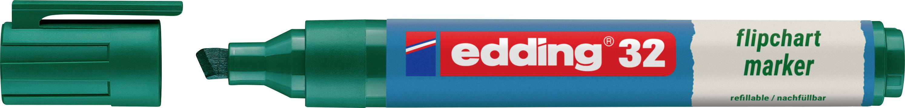 Edding 4-32004 Flipchartmarker 32 EcoLine Beitelpunt 1 - 5 mm Groen 1 stuk(s)