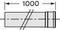 Technische tekening van een buis, lengte 1000 mm, met onderbroken middelijnen en maatpijlen.
