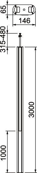Technische tekening van een cilindrisch onderdeel met een totale hoogte van 4000 mm. Bevat detailmaten: 146 mm breedte, 85 mm lengte.