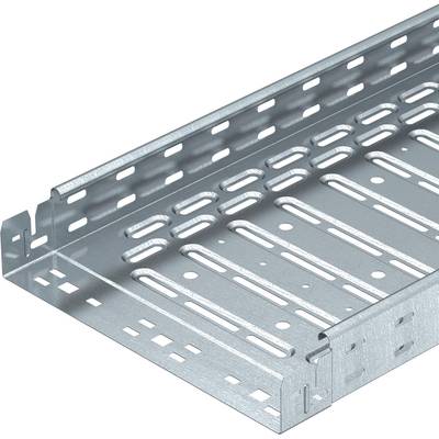 Metalen kabelgoot met rechthoekige ventilatiesleuven, geschikt voor de georganiseerde aanleg en beveiliging van kabels in industriële installaties.