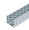 Metalen rail met gaten, doorgaans gebruikt voor kabelgeleiding in industriële of bouwkundige toepassingen.