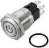 TRU COMPONENTS TC-12647396 Druktoets 250 V/AC 3 A 1x uit/(aan) IP65 RGB Moment RVS 1 stuk(s)