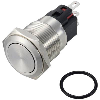 Metalen knop met schroefdraad en twee elektrische aansluitingen, naast een zwarte afdichtingsring.