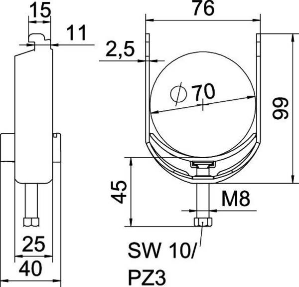 OBO Bettermann 1187615 Beugelklem   1 stuk(s)