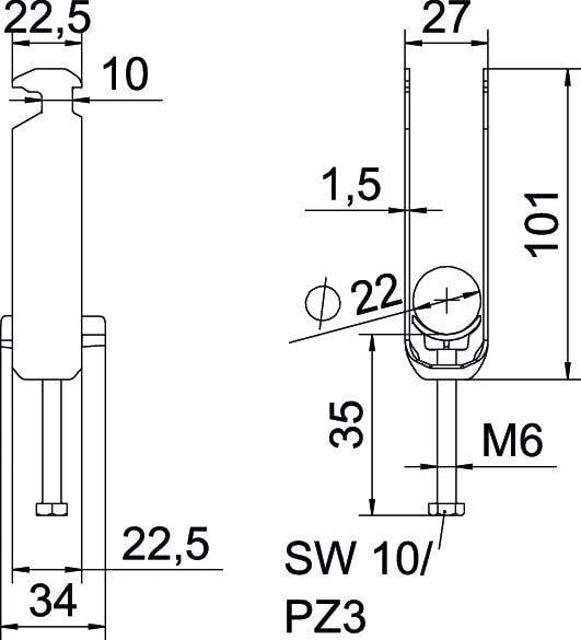 OBO Bettermann 1186218 Beugelklem 1 stuk(s)