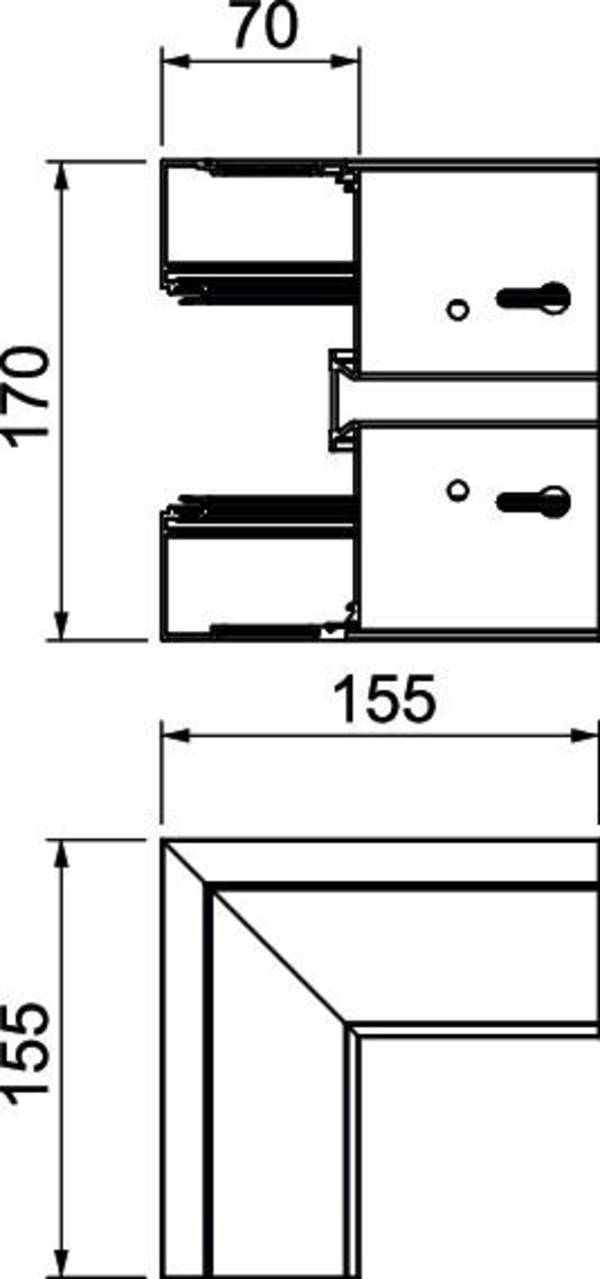 Rehau 6133273 Buitenhoek Buitenhoek (b x d) 170.00 mm x 70.00 mm 1 stuk(s) Zilver
