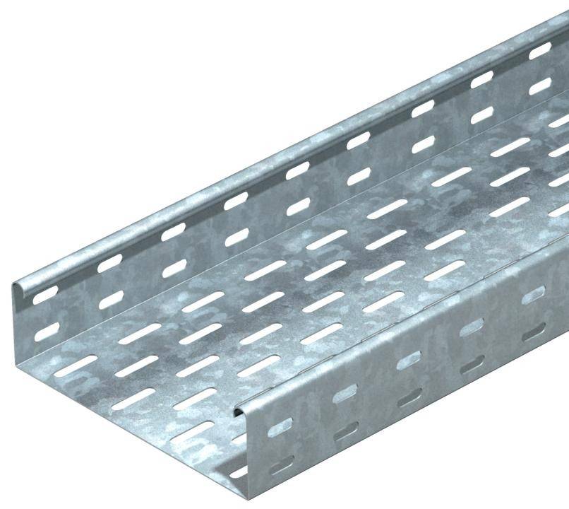 Metalen kabelgoottraject met ventilatiesleuven, geschikt voor kabeldoorvoer in commerciële en industriële installaties.