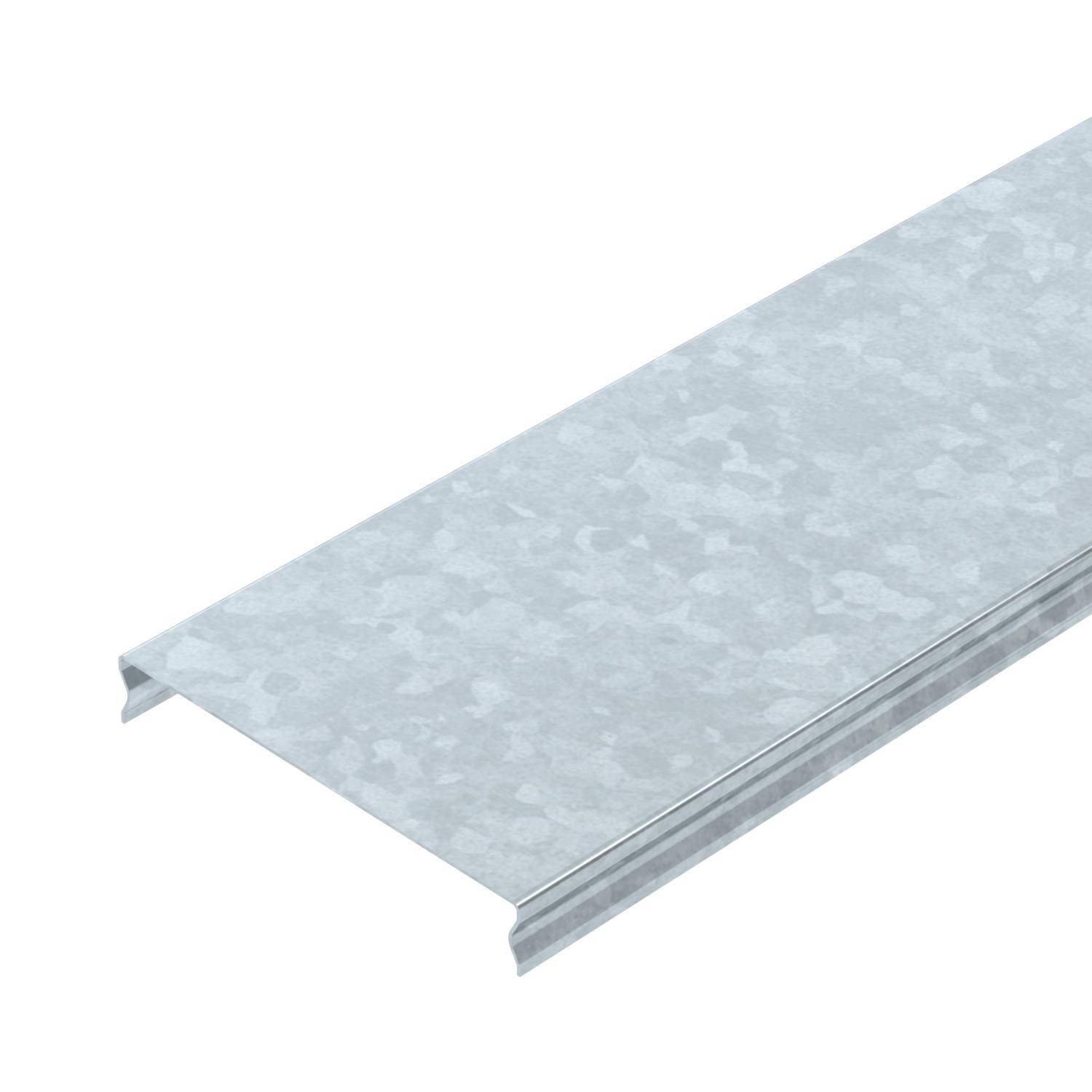 Een rechthoekig, verzinkt metalen profiel dat wordt gebruikt voor constructie of montage. Het vertoont een structuur in grijze kleur.