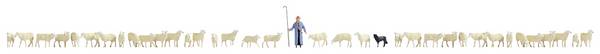 NOCH 16162 H0 Schapen met herder figuren Geverfd, Staand