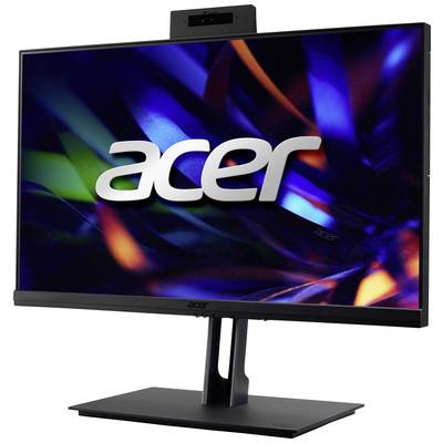 Een Acer-computerscherm toont het bedrijfslogo. De achtergrond is donker met kleurrijke lichteffecten.
