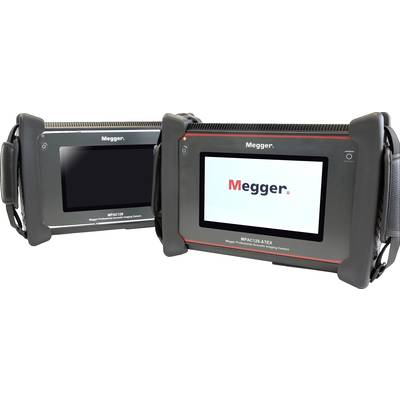Twee Megger-warmtebeeldcamera's naast elkaar. Beide schermen tonen het Megger-logo. De apparaten zijn zwart met grijze accenten.