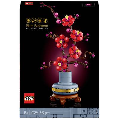 LEGO-set met bloeiende kersenboom; bevat 327 onderdelen; onderdeel van de botanische collectie.