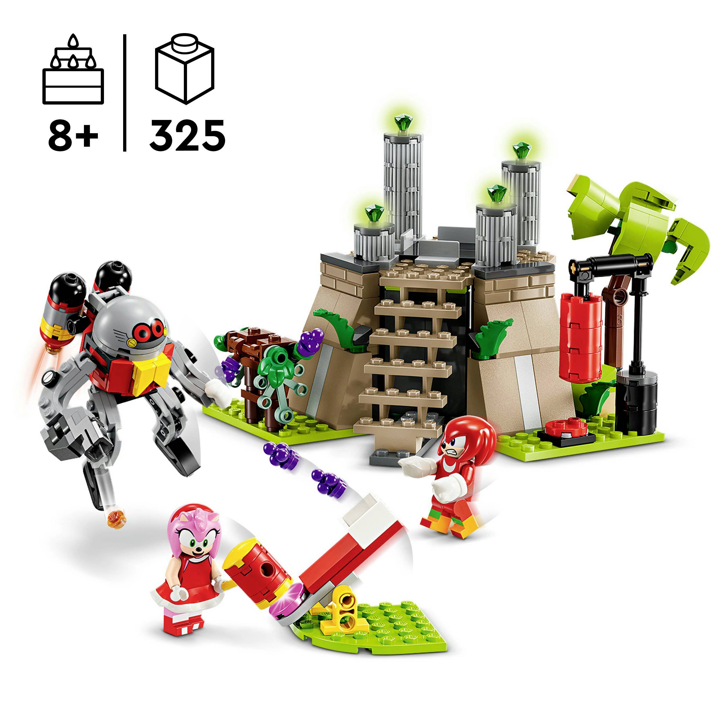 Speelset met bouwpakket en figuren. Bevat ladder, kanon, robot en drie speelfiguren. Geschikt voor kinderen vanaf 8 jaar, 325 onderdelen.