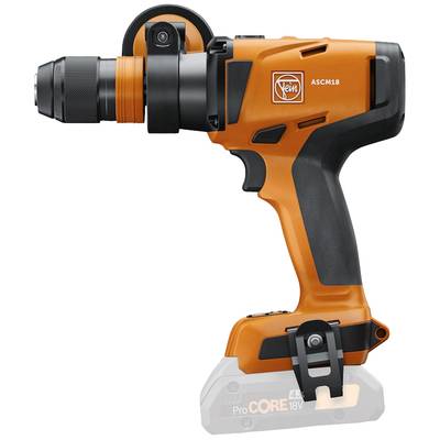 Een oranje accuboormachine zonder geplaatste accu, geschikt voor draadloos boren en schroeven in verschillende materialen.