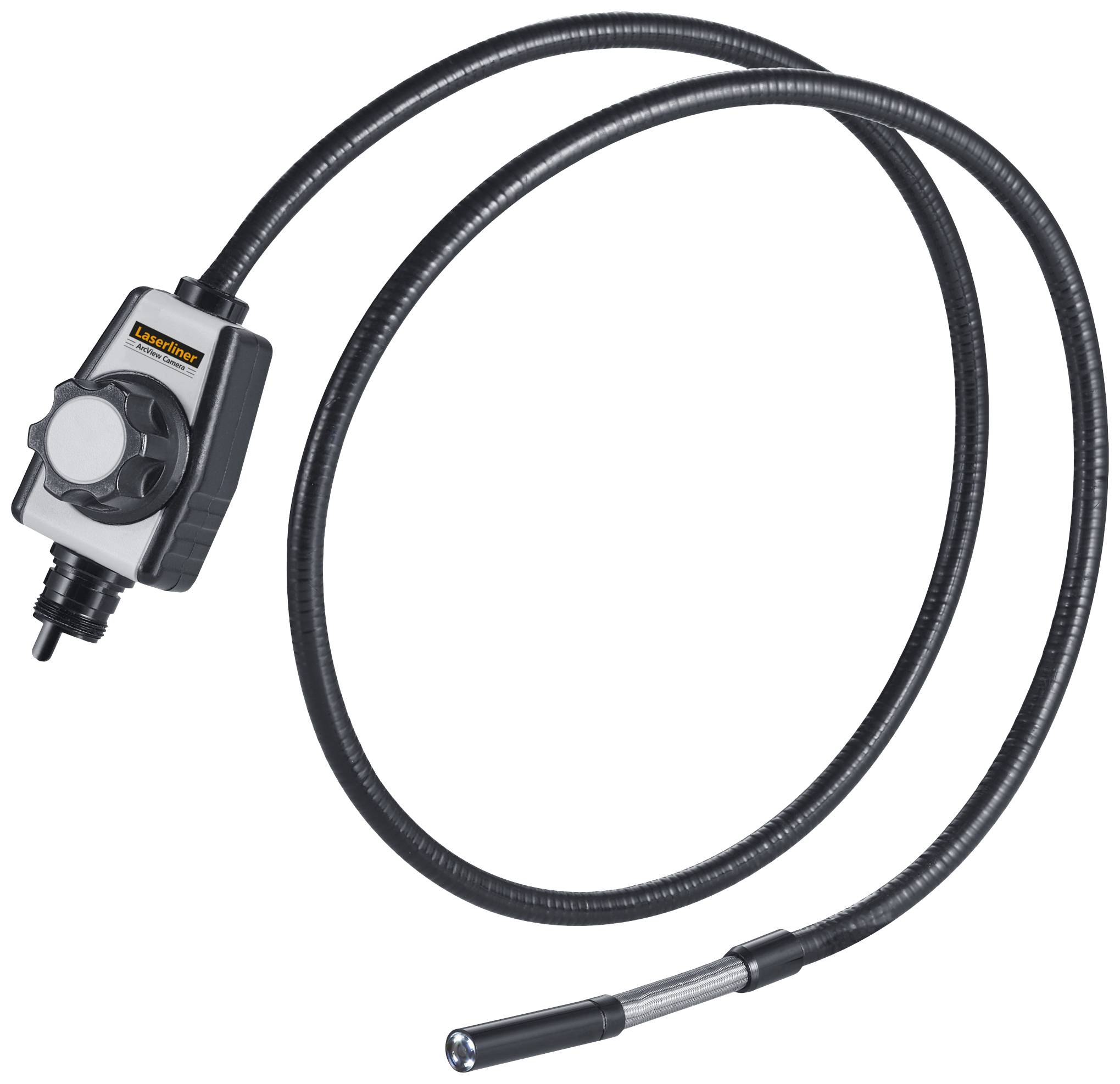 Endoscopcamera met flexibele zwanenhals en bedieningselementen. Geschikt voor inspectiewerkzaamheden op moeilijk bereikbare plaatsen.