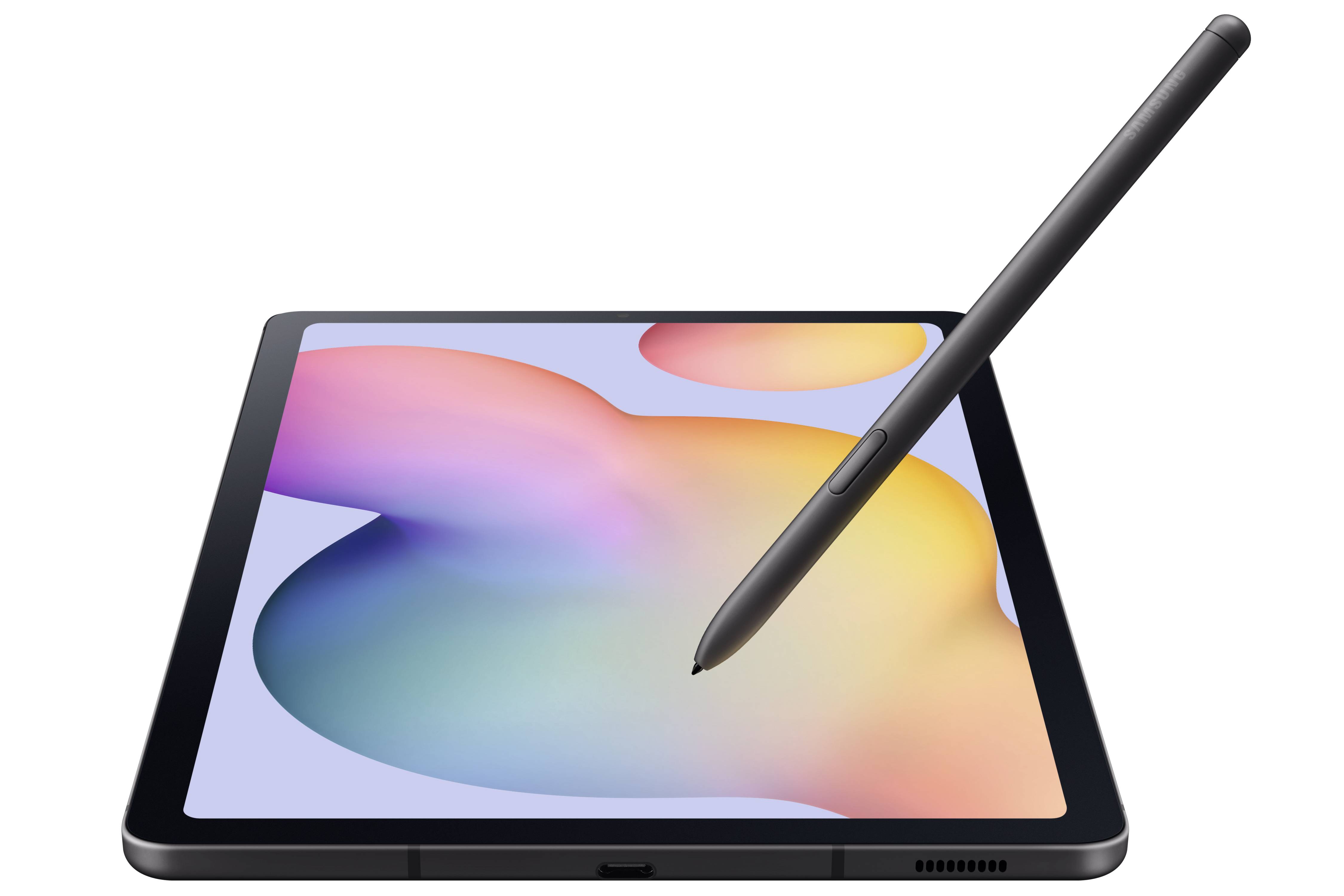 Een tablet met een grafisch display op de voorgrond en een stylus erboven, klaar voor interactie.