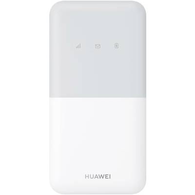 Een wit Huawei-apparaat, vermoedelijk een Wi-Fi-router, met symbolen voor signaalsterkte, berichten en batterij-indicator bovenaan.