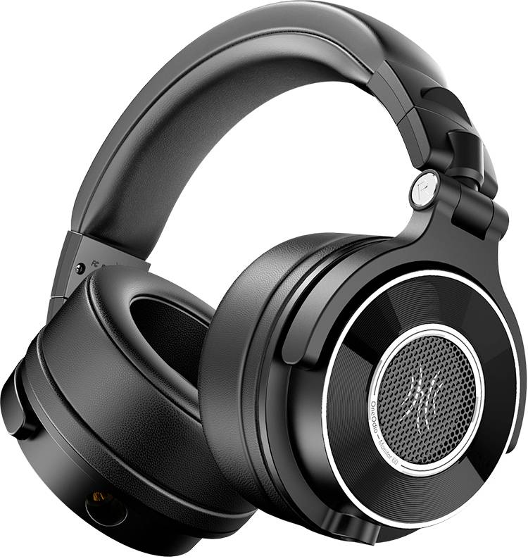 Zwarte, draadloze over-ear koptelefoon met gepolsterde oorkussens en verstelbare hoofdband, gefotografeerd op een witte achtergrond.