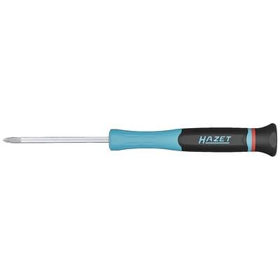 Een blauwe schroevendraaier met een zwarte handgreep en het opschrift 'HAZET' in blauwe letters.