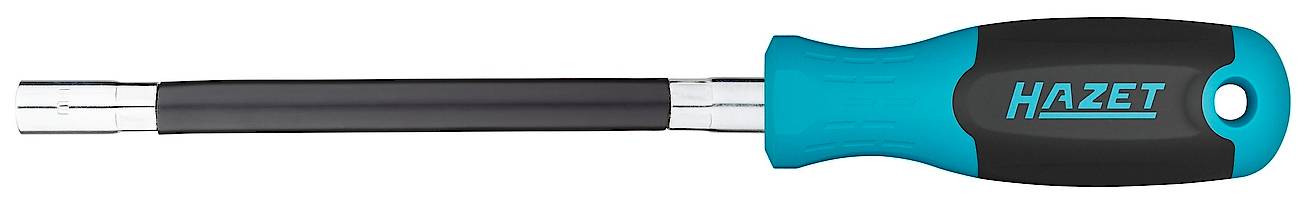 Schroevendraaier met ergonomische handgreep in blauw en zwart, merk 'Hazet', geschikt voor precisiewerk bij mechanische taken.