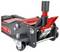 Een hydraulische hefbrug met rood en zwart design, geschikt voor zware lasten tot 3 ton.