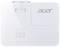 Een witte Acer-projector met bedieningsknoppen en het merklogo rechtsboven. Bevat functies zoals Power, Lamp, Temp en andere.