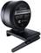 Een zwarte webcam met de tekst 'Razer Kiyo Pro' op de achterkant, gemonteerd op een opvouwbare standaard.