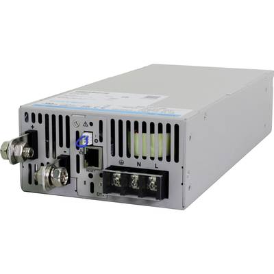 Een zilveren elektronisch apparaat met ventilatiesleuven, aansluitklemmen en een resetknop; essentieel voor energievoorziening.