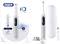 Elektrische tandenborstel van Oral-B, model iO Series 6s, in grijs. Verpakking toont vijf reinigingsmodi. Afgebeeld met laadstation en opzetborstel.