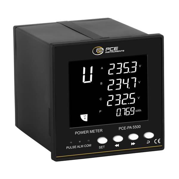 PCE Instruments Power Analyzer Netwerkanalyser 3-fasig, 1-fasig Energiemetingen, Grafisch display