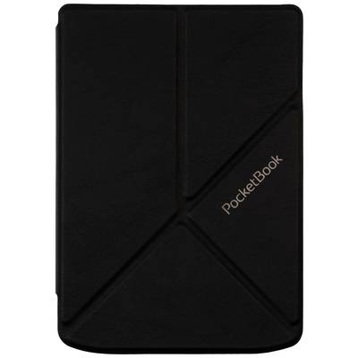 Een zwart PocketBook-etui met een geometrisch patroon aan de voorkant.