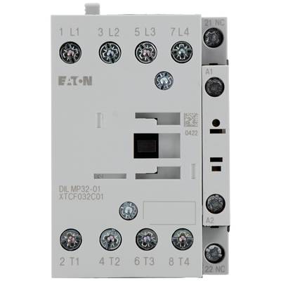 'EATON' schakelaar met modelnummer DIL MP32-01, toont aansluitingen en schroeven op een wit behuizing.