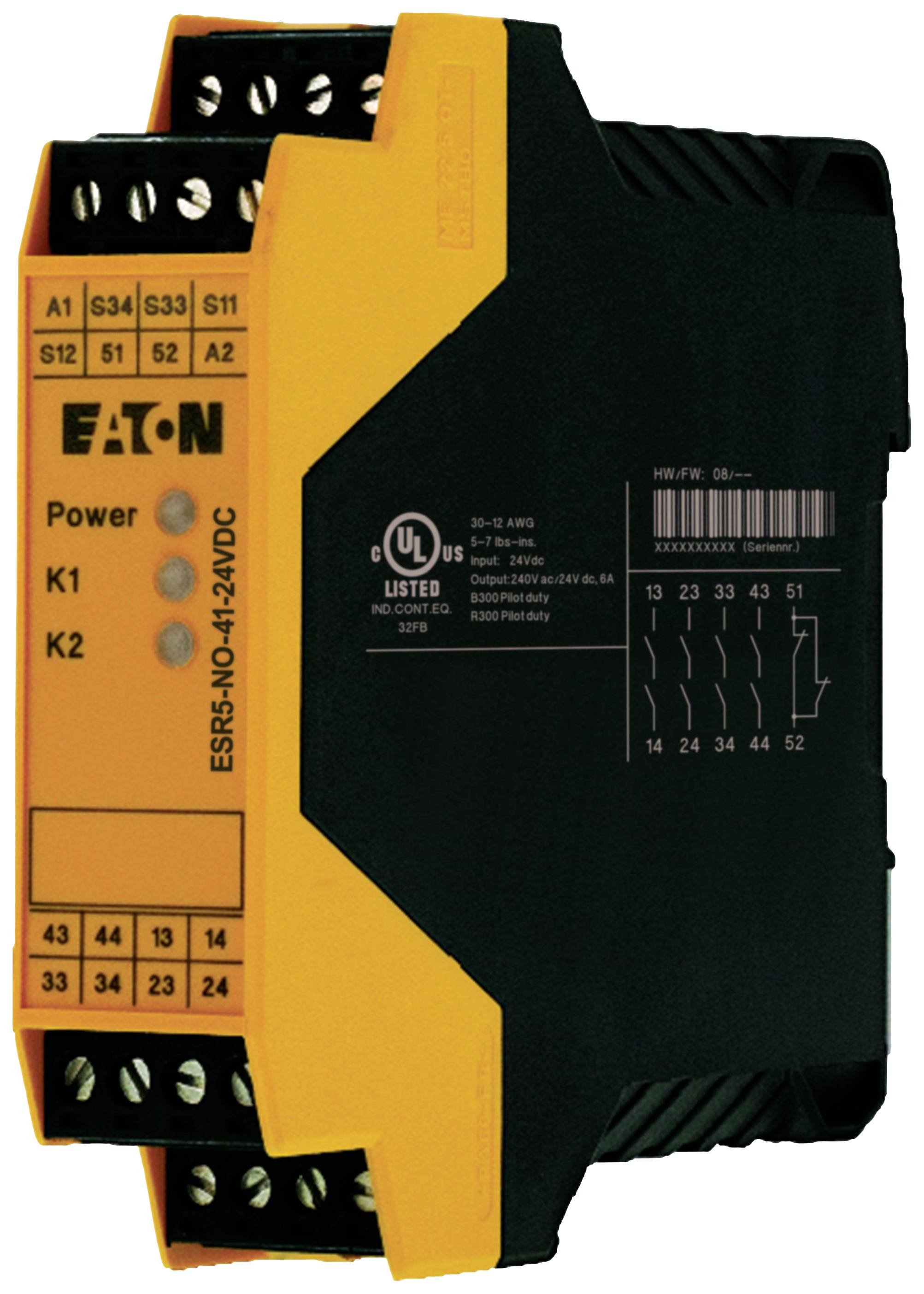 EATON ELECTRIC ESR5-NO-41-24VDC Automatiseringsmodule: veiligheidsrelais; 24VDC; IN: 4; ESR5; IP20 - 1 stuk-1