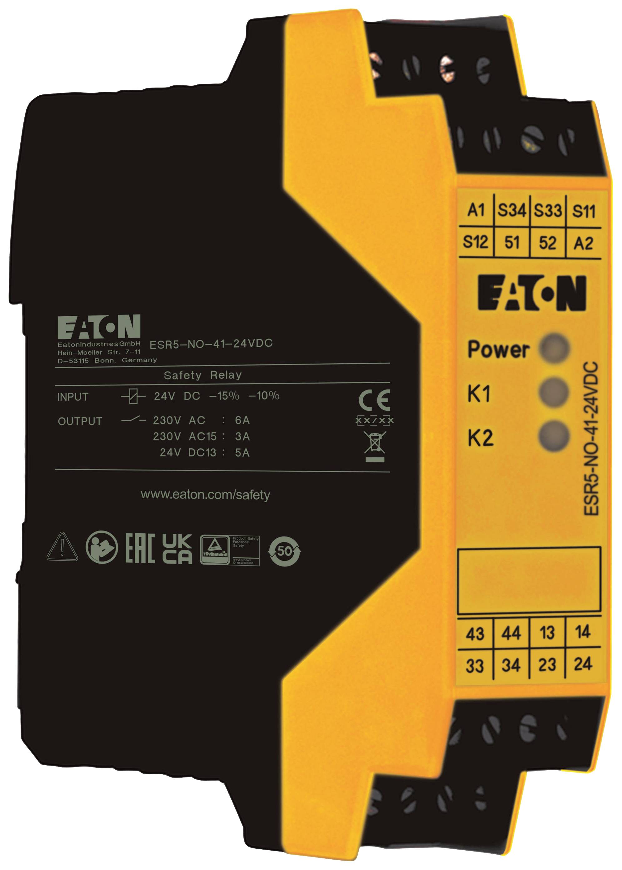 EATON ELECTRIC ESR5-NO-41-24VDC Automatiseringsmodule: veiligheidsrelais; 24VDC; IN: 4; ESR5; IP20 - 1 stuk-2